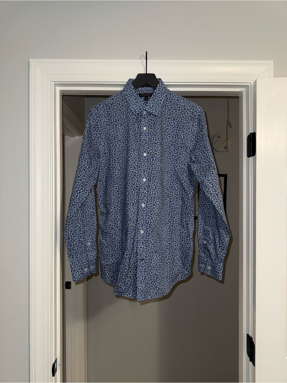 Banana Republic Navy & White Micro-Print Button-Down Shirt